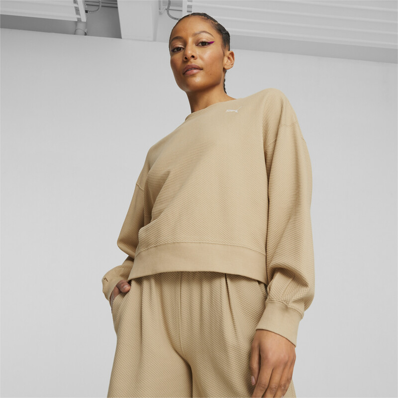 Women s PUMA HER Sweatshirt in Sand Dune size S