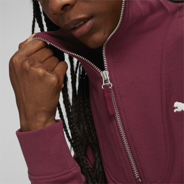 HER Women's High-Neck Half-Zip Sweatshirt, Dark Jasper, large-ZAF