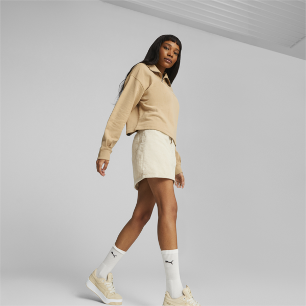 HER Women's High-Neck Half-Zip Sweatshirt, Sand Dune, large-ZAF