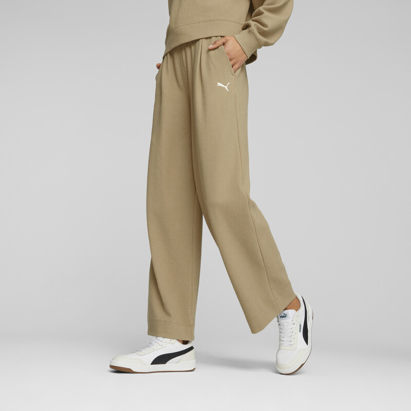 Women's PUMA HER Straight Pants in Sand Dune size XL
