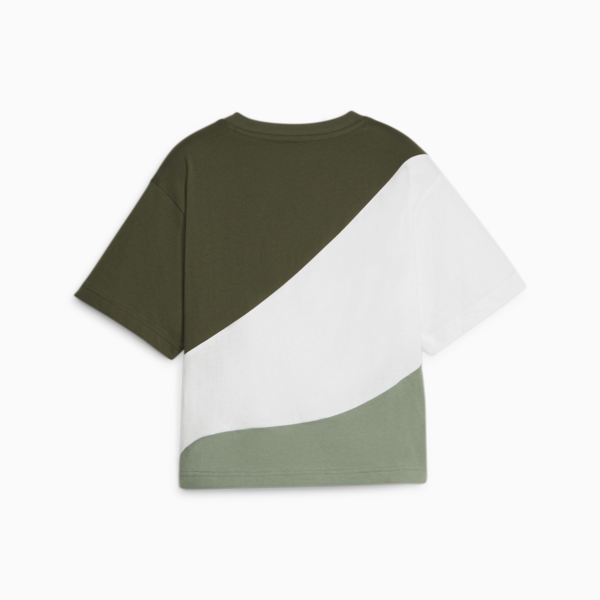 PUMA POWER Cat Women's Cropped Tee, Eucalyptus, large-ZAF