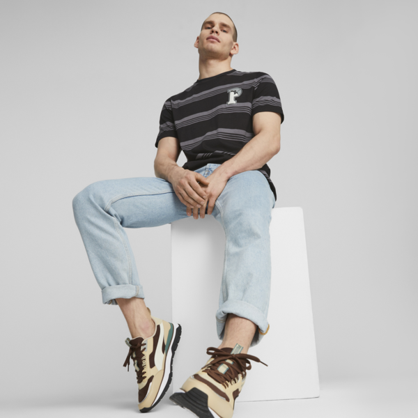 PUMA SQUAD Men's Striped Tee, PUMA Black, large-ZAF
