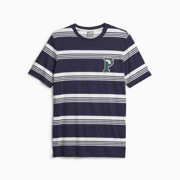 PUMA SQUAD Men's Striped Tee, PUMA Navy, large-ZAF