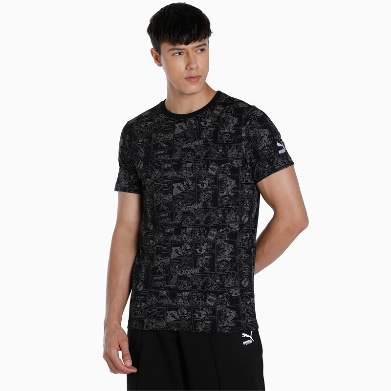 

Men's PUMA Super All Over Print Slim Fit T-Shirt, Black