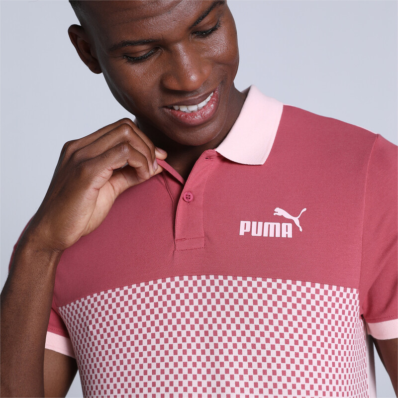 

Men's PUMA Color Block Slim Fit Polo, Pink