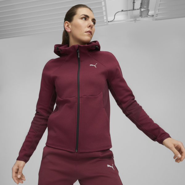 EVOSTRIPE Women's Full-Zip Hoodie, Dark Jasper, large-ZAF