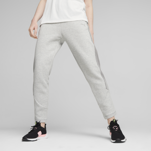 Evostripe Women's High-Waist Pants, Light Gray Heather, large-ZAF