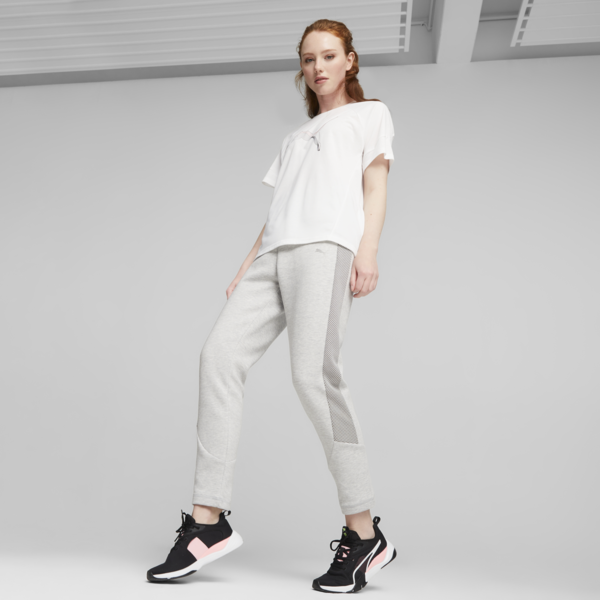 Evostripe Women's High-Waist Pants, Light Gray Heather, large-ZAF