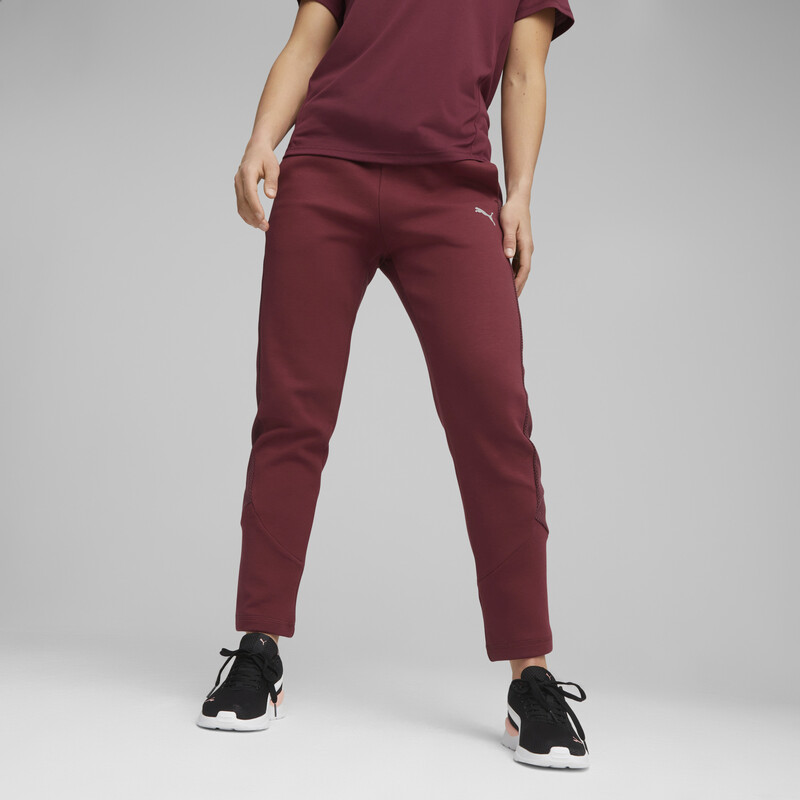 Women's PUMA Evostripe High-Waist Cotton Pants in Dark Jasper size L