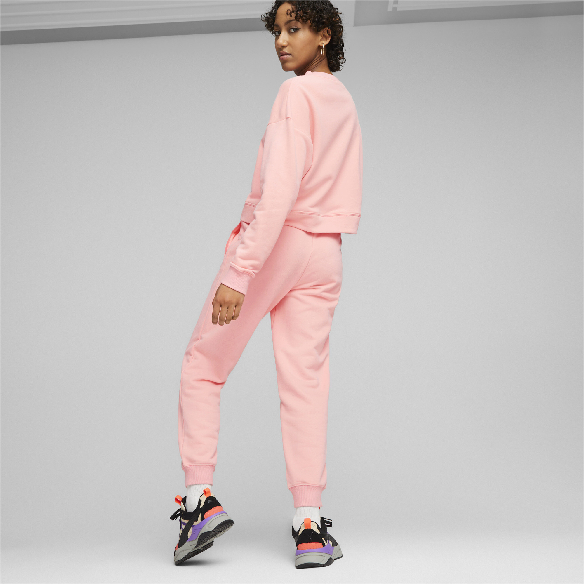 Women's Puma Women's Loungewear Suit, Pink, Size L, Clothing