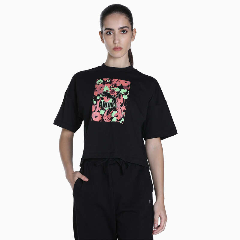 Women s PUMA Sportswear By Worldwide Graphic Tee in Black size M