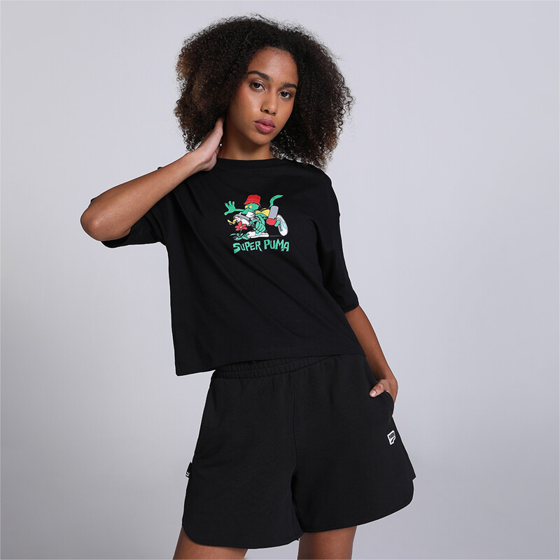 

Women's PUMA Super Graphic T-Shirt, Black