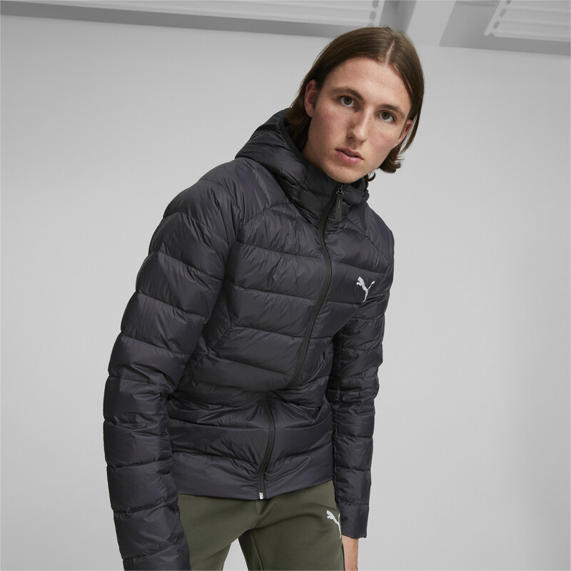 Men s PUMA Colorblock Padded Jacket in Black Blue size L PUMA