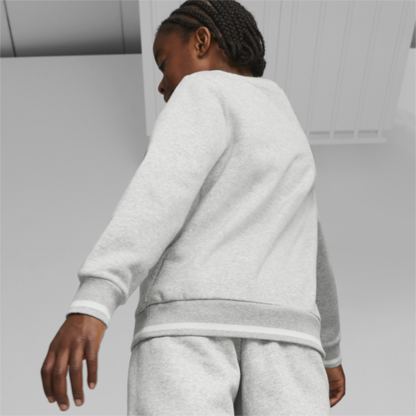 PUMA SQUAD Youth Sweatshirt, Light Gray Heather, large-ZAF