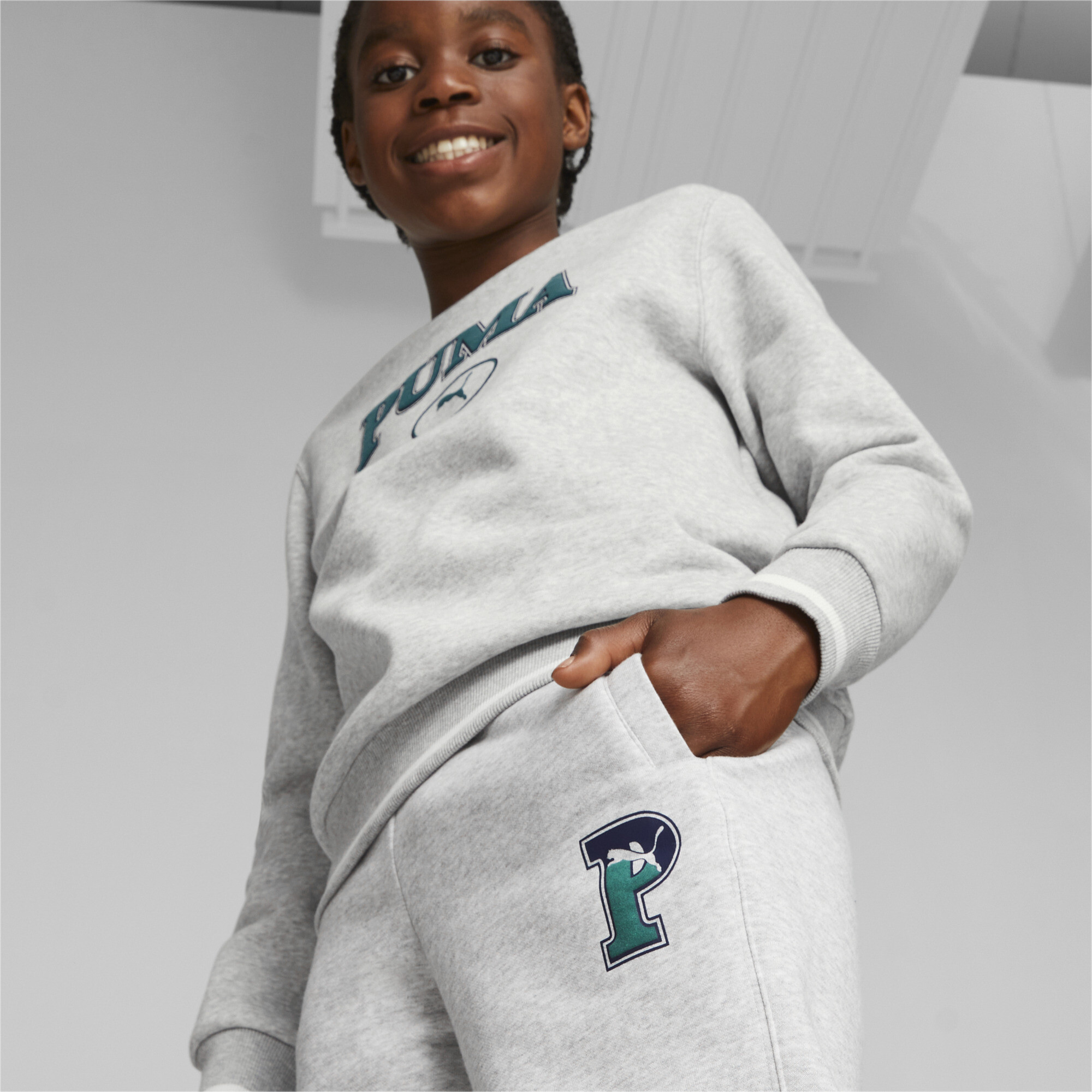 PUMA SQUAD Fleece Sweatpants In Heather, Size 15-16 Youth