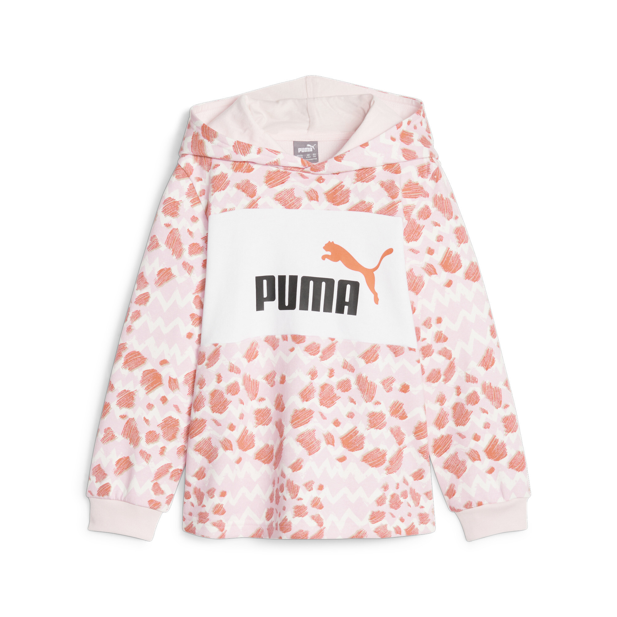 Puma Essentials Mix Match Kids' Hoodie, Pink, Size 5-6Y, Clothing