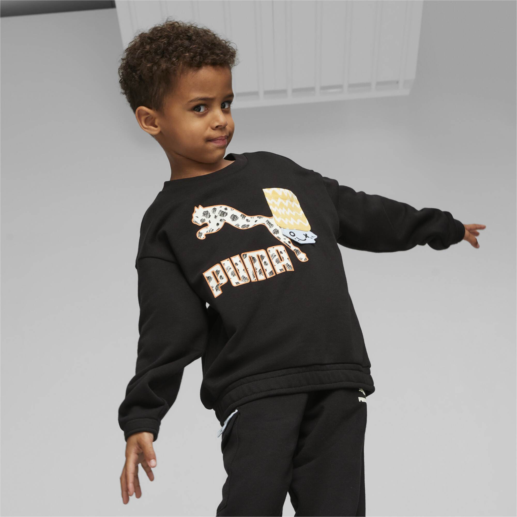 PUMA Classics Mix Match Sweatshirt In Black, Size 4-5 Youth