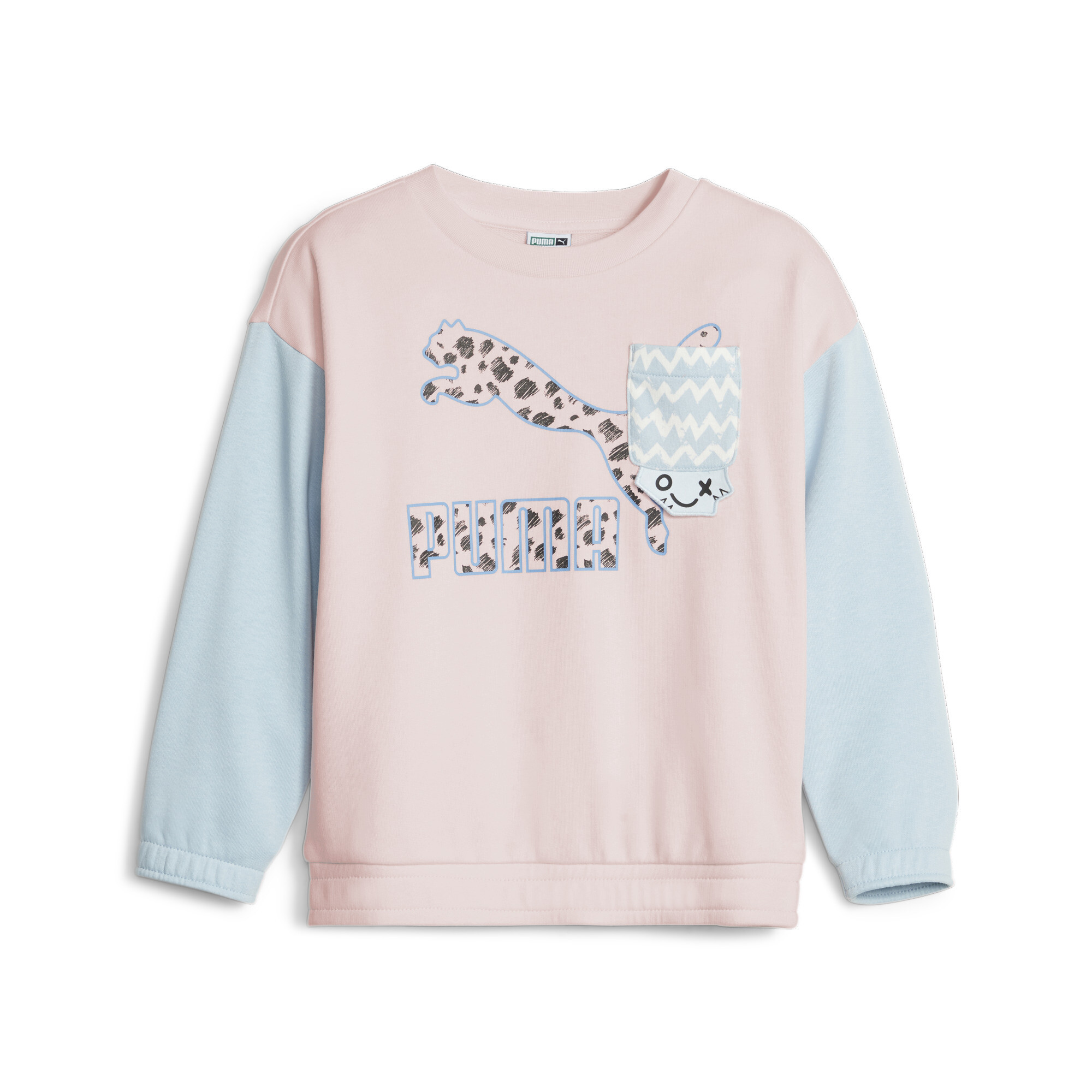PUMA Classics Mix Match Sweatshirt In Pink, Size 3-4 Youth