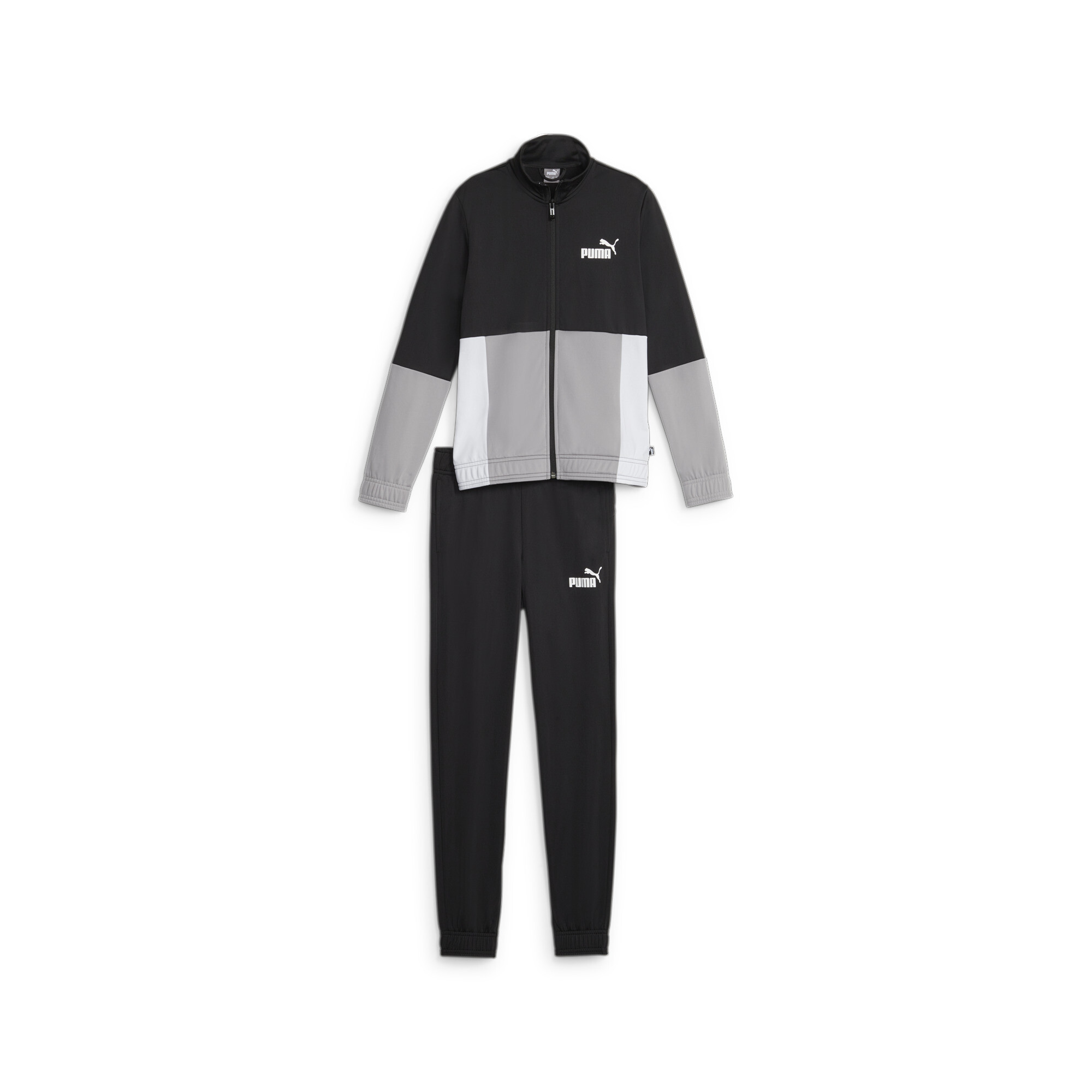 Men's Puma Colorblock Youth Poly Suit, Black, Size 7-8Y, Clothing