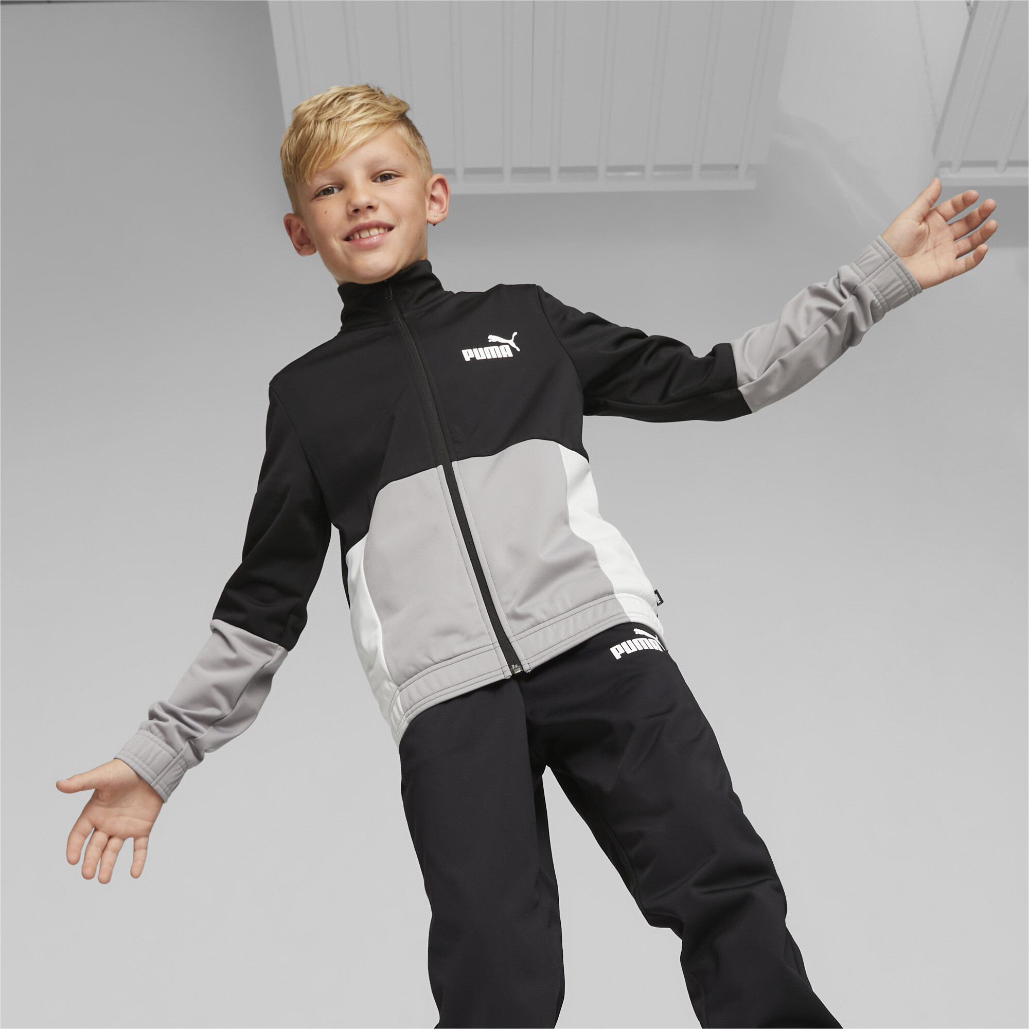 Puma Colourblock Poly Suit Teenager Für Herren Für Damen Für Kinder | Mit Color Blocking | Black | Größe: 11-12Y