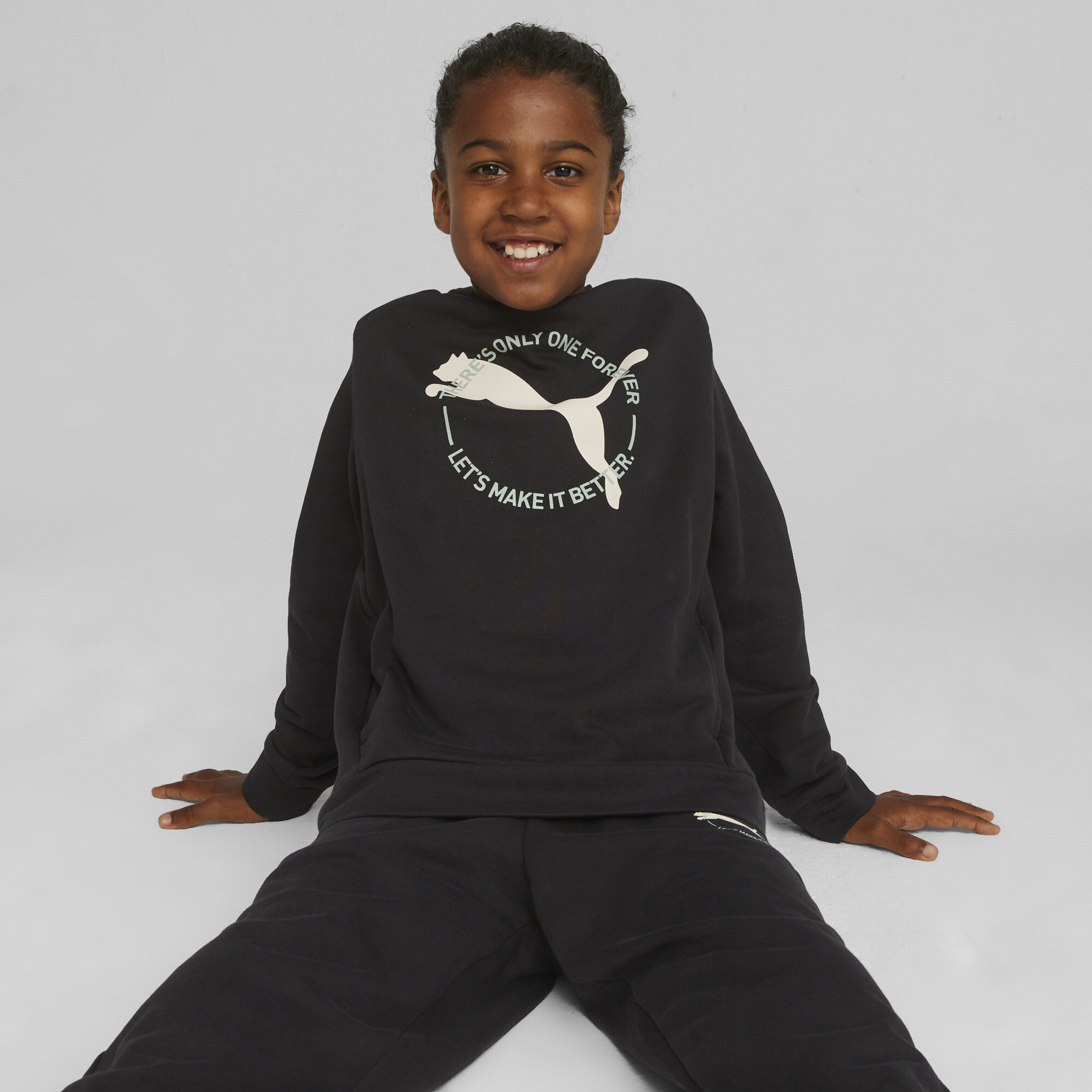 PUMA Better Sportswear Big Kids' Hoodie in Black, Size L