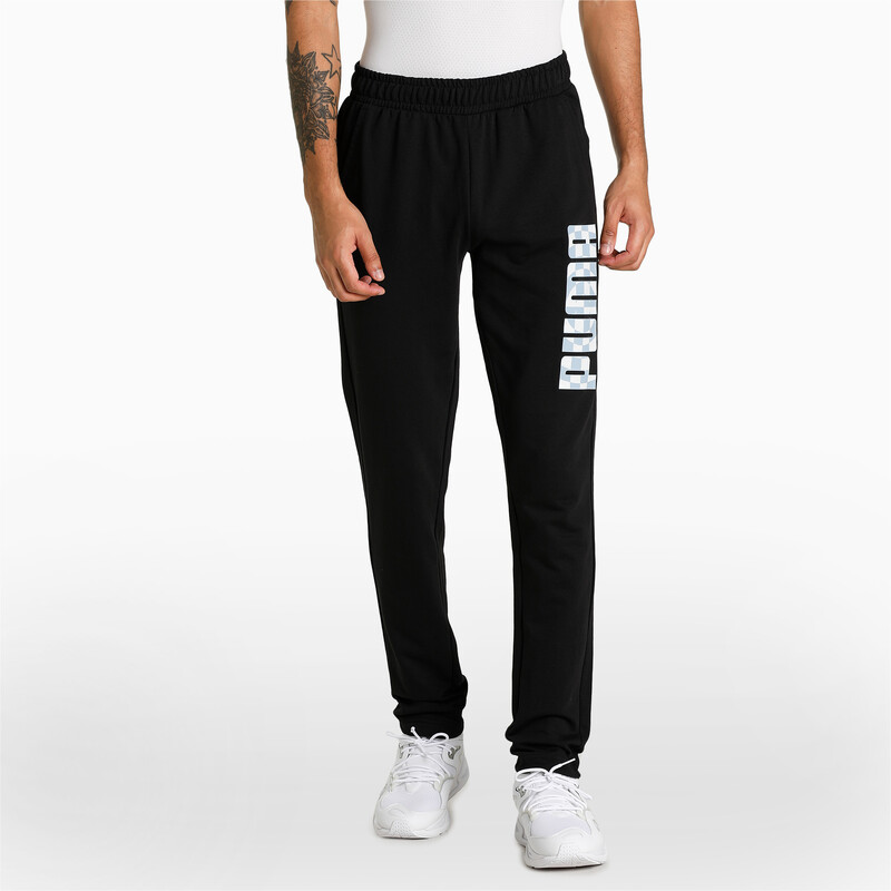 

Men's PUMA Gingham Logo Knitted Slim Fit Pants, Black