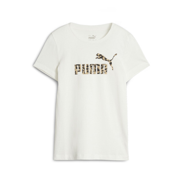 Puma Kids' Essentials+ Animal Girls' T-shirt In Warm White
