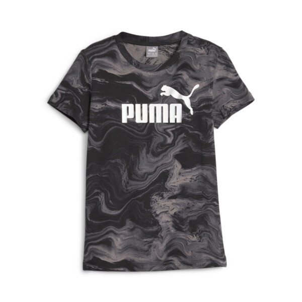 Puma Kids' Essentials+ Marbleized Girls' T-shirt In Black