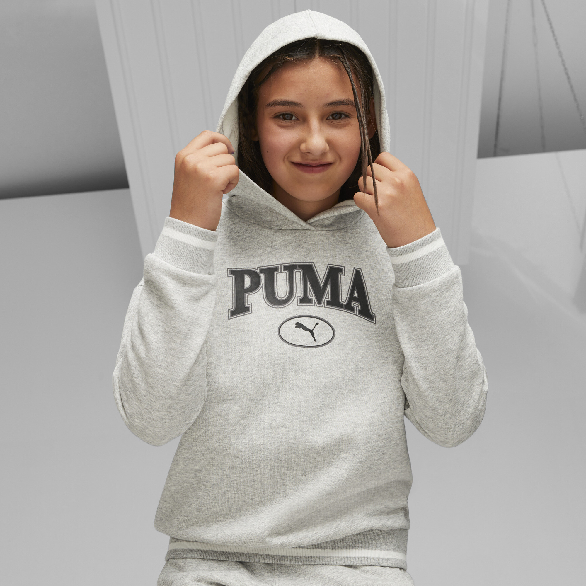 PUMA SQUAD Hoodie In Heather, Size 15-16 Youth