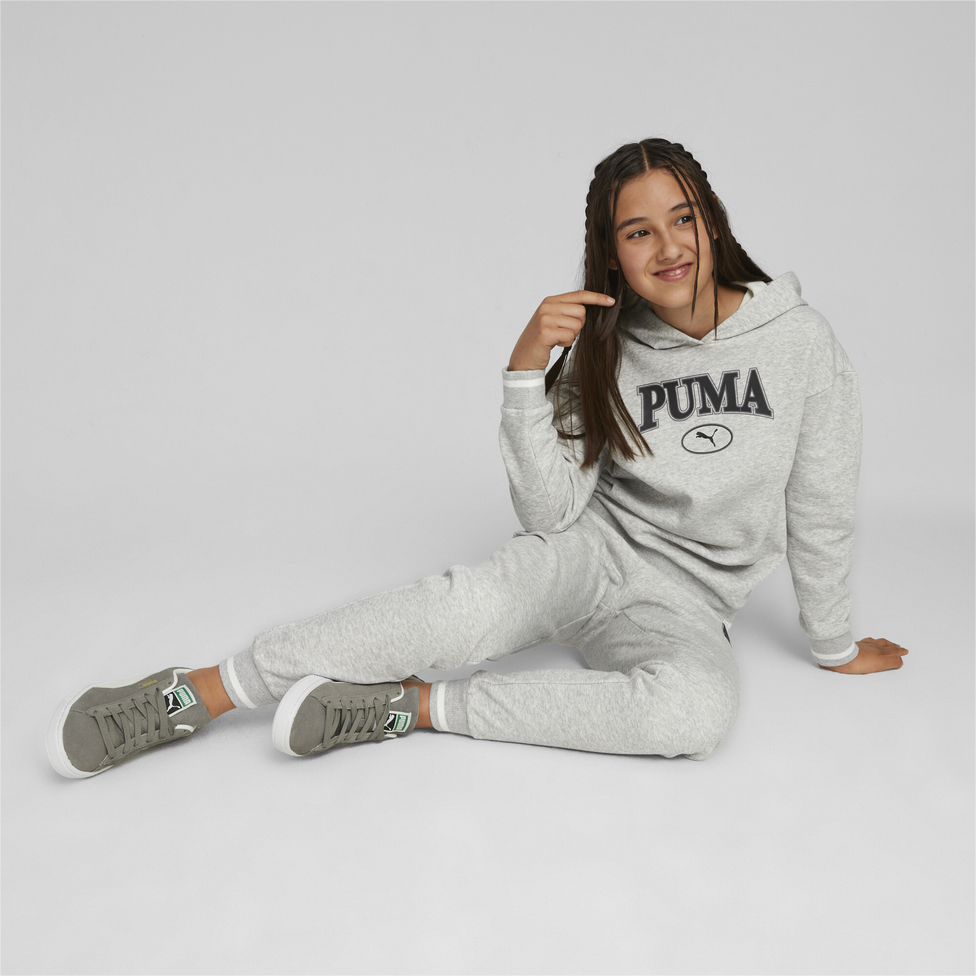 Women's Puma SQUAD Youth Sweatpants, Gray, Size 7-8Y, Clothing