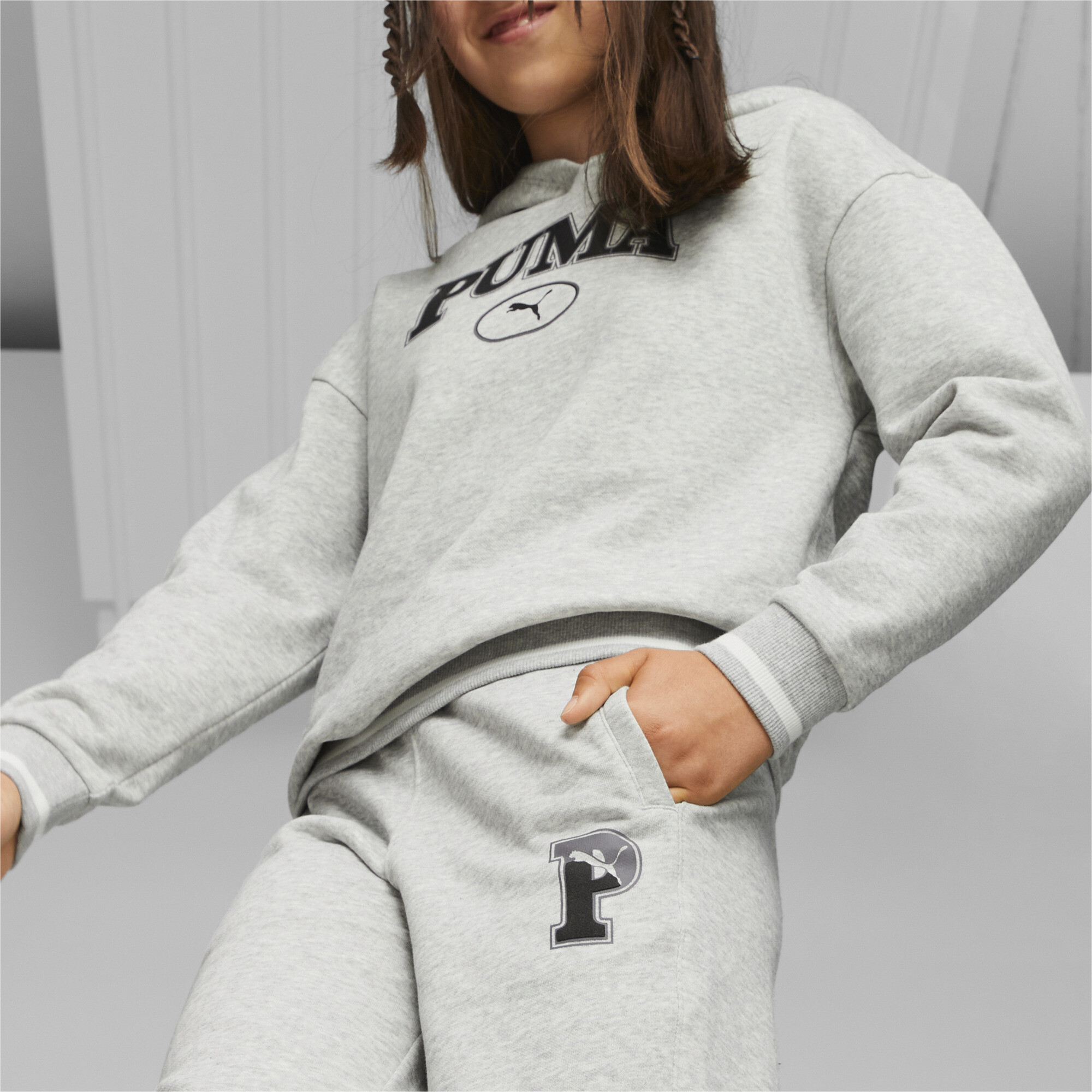 Women's Puma SQUAD Youth Sweatpants, Gray, Size 15-16Y, Clothing