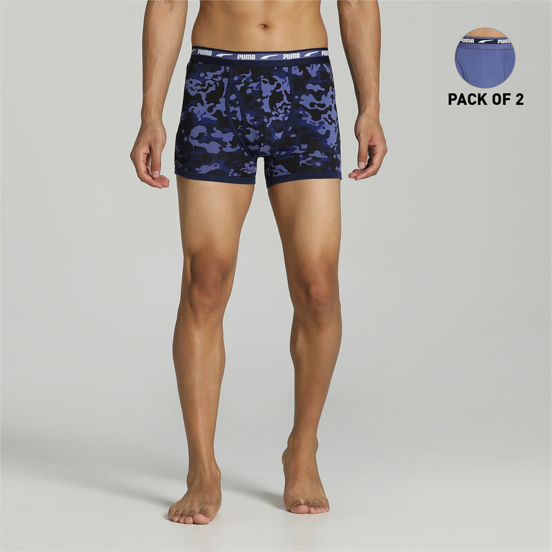 Men's PUMA Stretch Camo Trunks Pack Of 2 With EVERFRESH Technology in Purple size XL