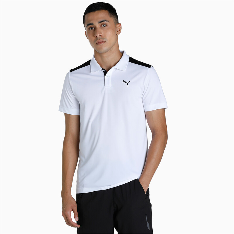 

Men's PUMA Color Block Train Slim Fit Polo, White