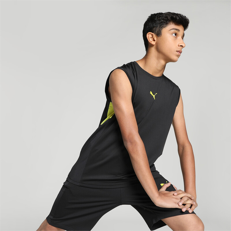 Boys PUMA X One8 Active SL Youth Regular Fit Tank Top in Black size 5-6Y