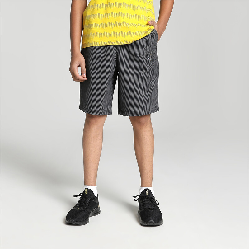 Boys PUMA X One8 Printed Chino Youth Regular Fit Shorts in Black size 9-10Y