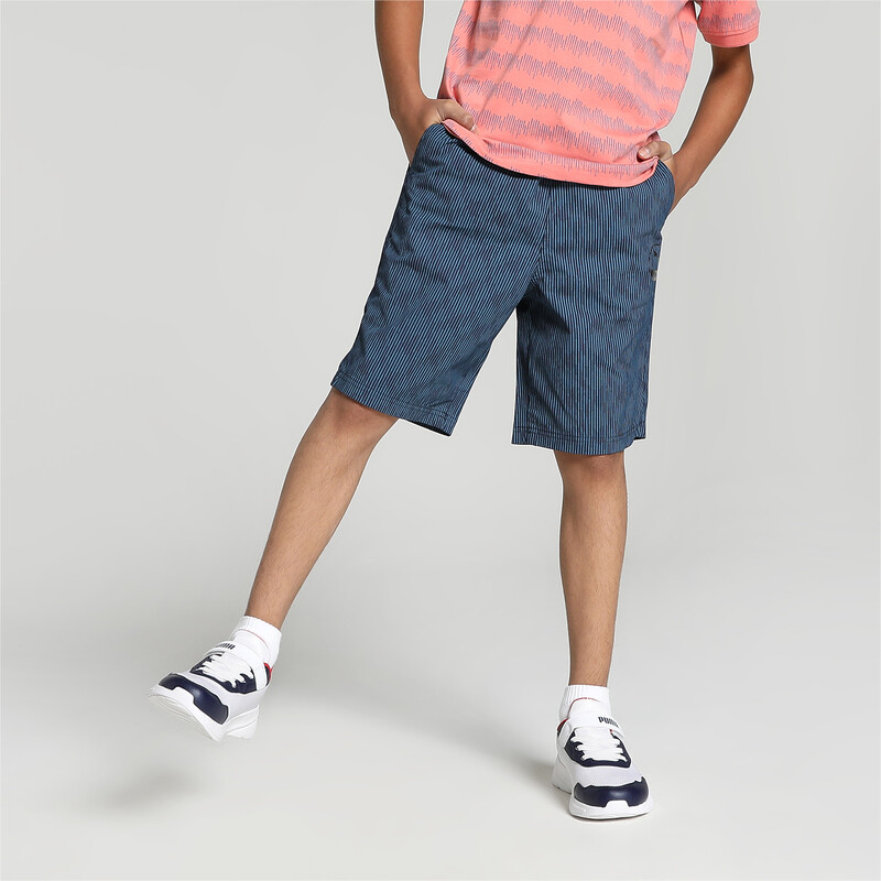 Boys PUMA X One8 Printed Chino Youth Regular Fit Shorts in Blue size 13-14Y