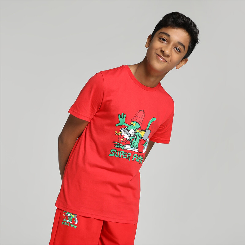 

PUMA Super Graphic Youth Regular Fit T-Shirt, Red