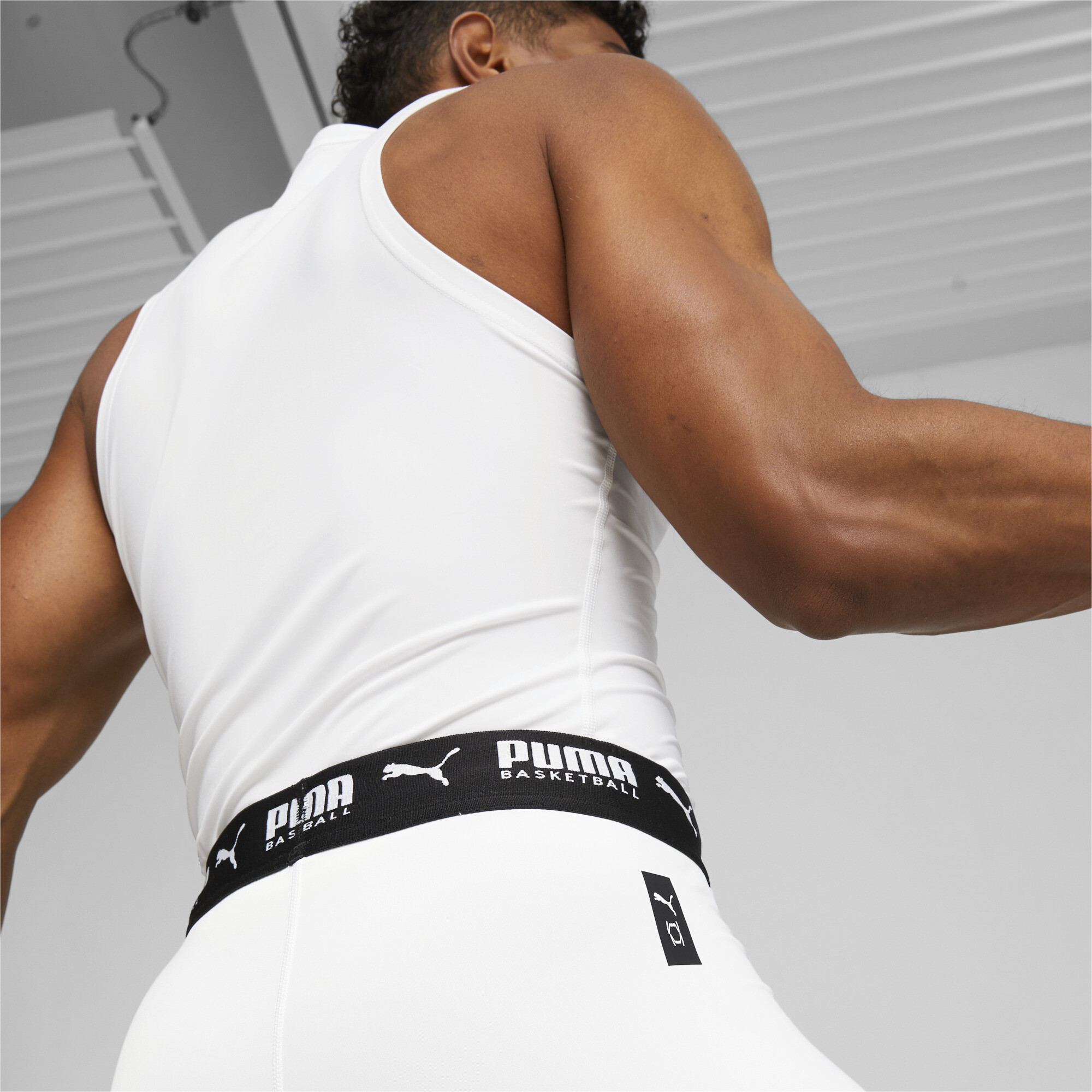 PUMA Hoops Team basketbaltrainingsbroek voor Heren, Wit, Maat 4XL thumbnail 4