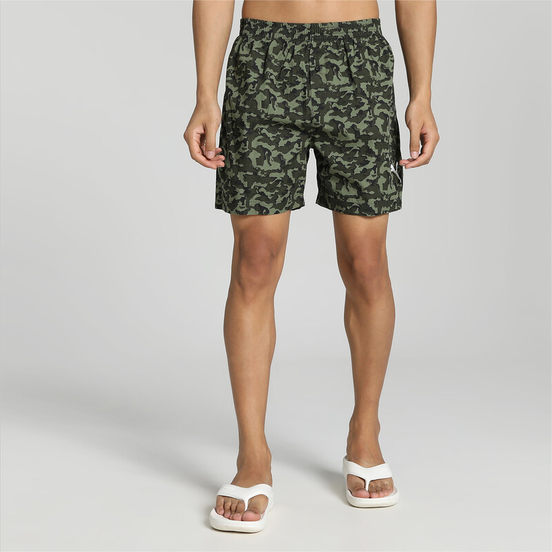 Men's PUMA All Over Print Woven Boxers in Black/Brown/Gray size L