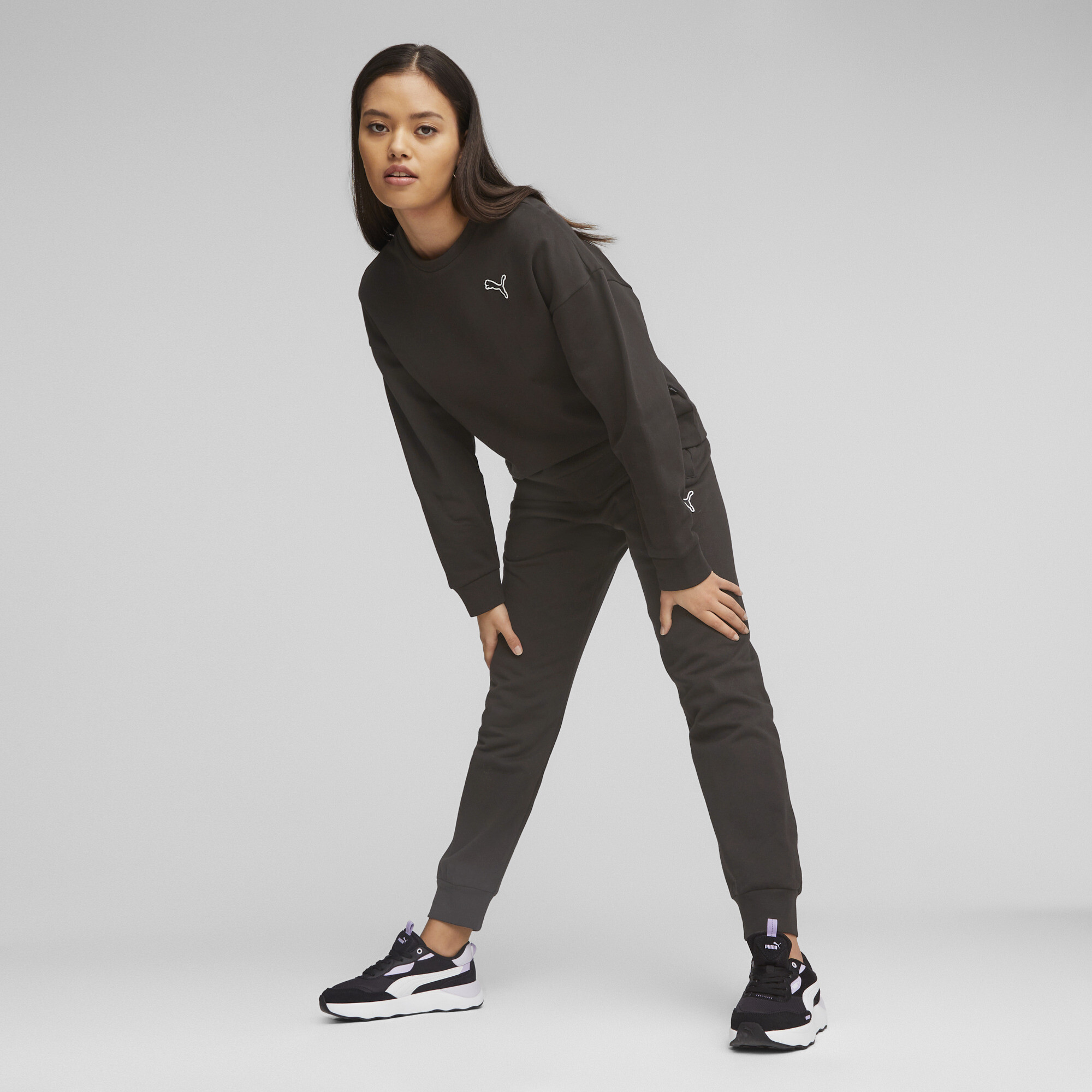 Women's Puma BETTER ESSENTIALS Crew, Black, Size L, Clothing