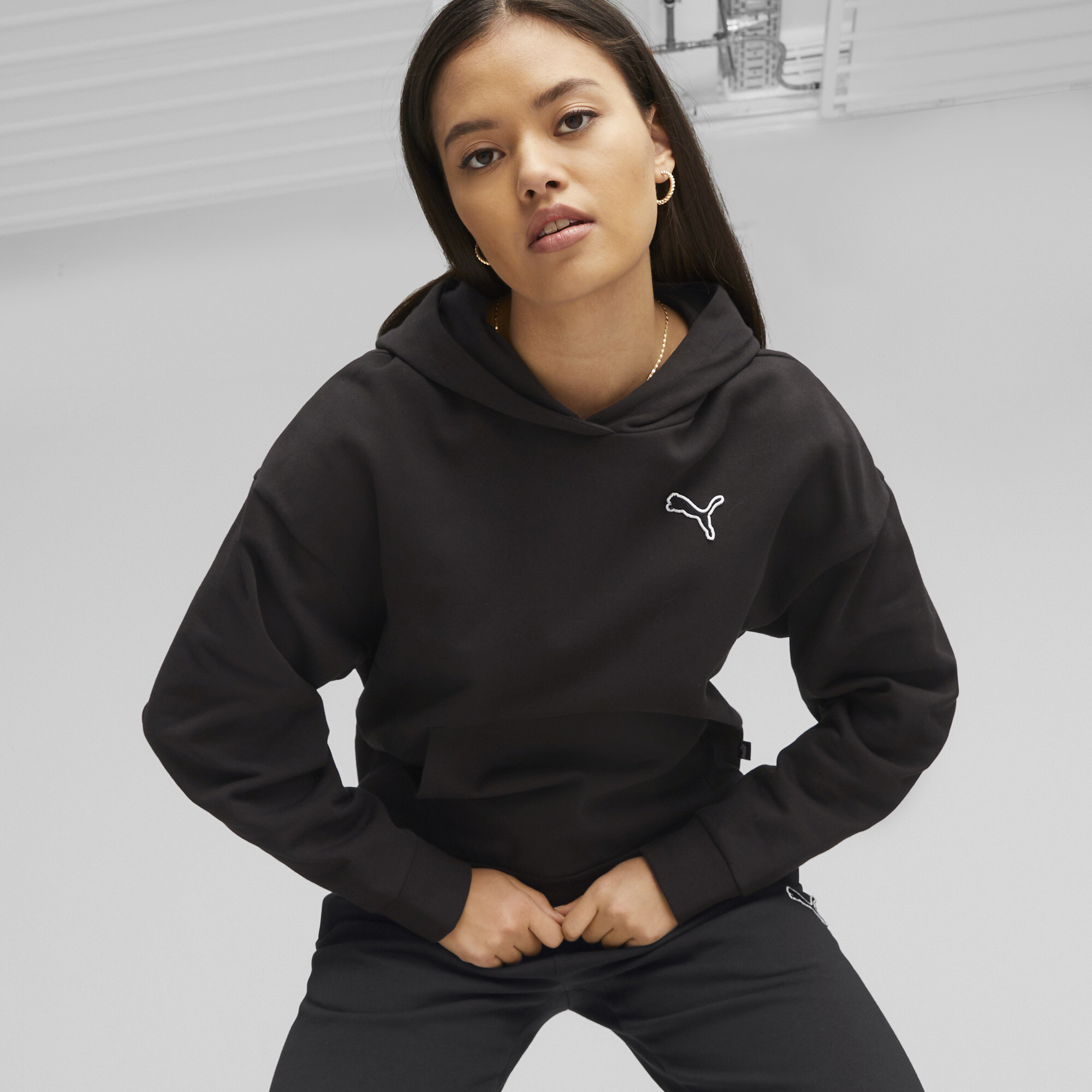 Puma Better Essentials Hoodie Damen | Mit Plain | Black | Größe: M