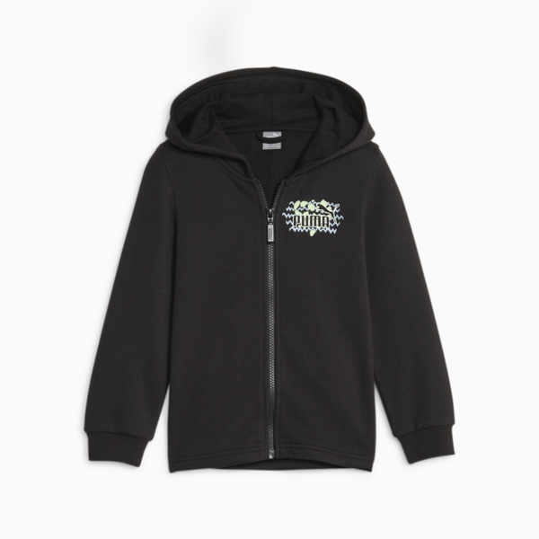 Essentials Mix Match Kids' Full-Zip Hoodie, PUMA Black, large-ZAF