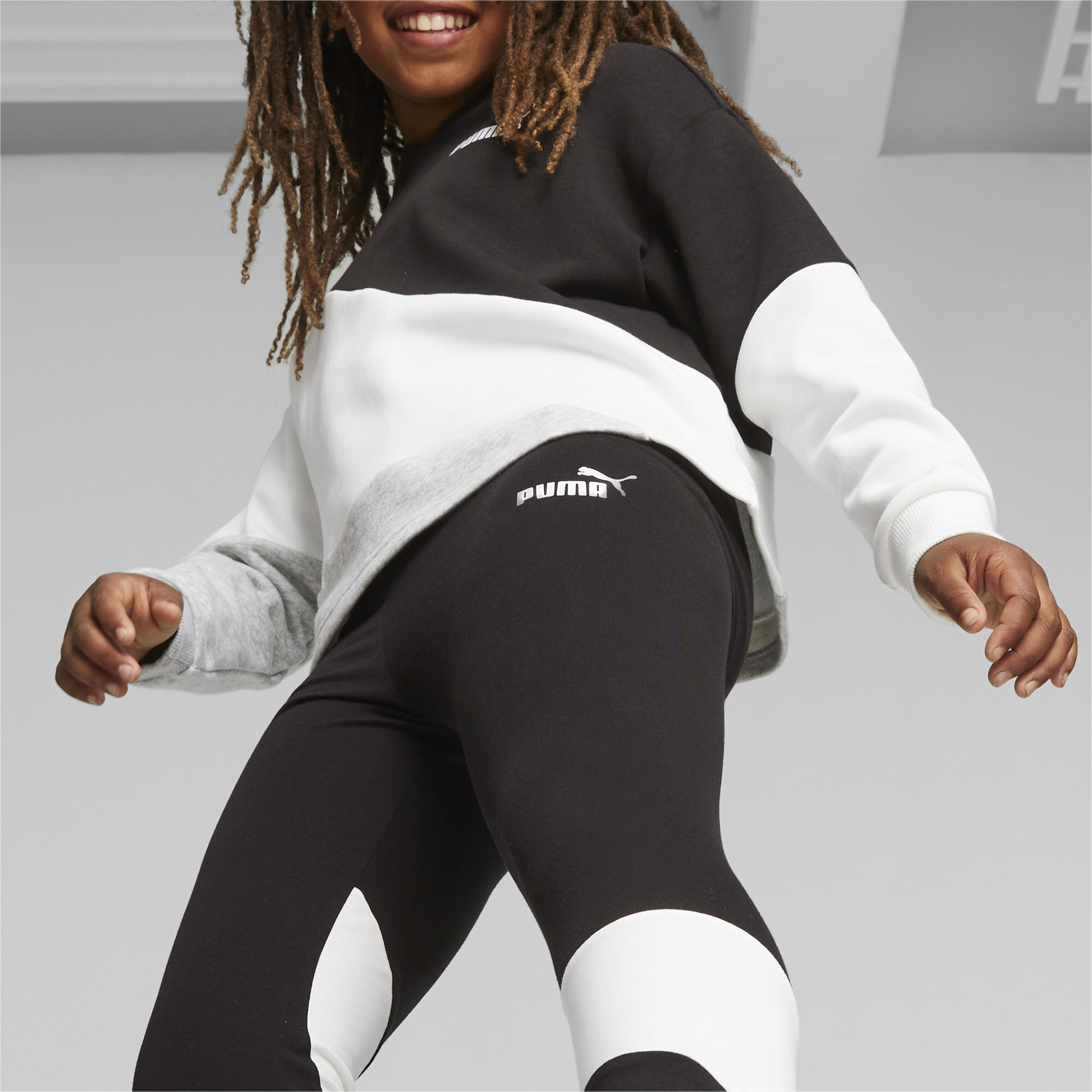 Women's Puma POWER Youth Leggings, Black, Size 15-16Y, Clothing