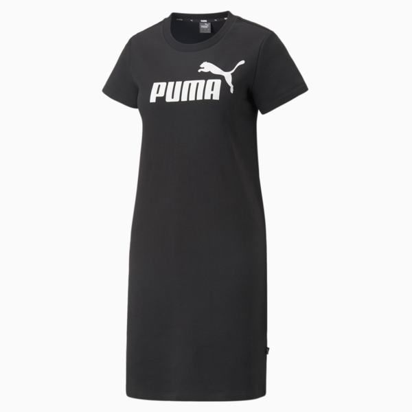 Essentials Logo French Terry Dress Women, PUMA Black, large-ZAF