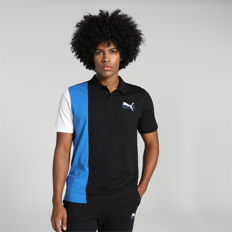 Men's PUMA X1DER Colorblock Regular Fit Polo T-shirt, Black