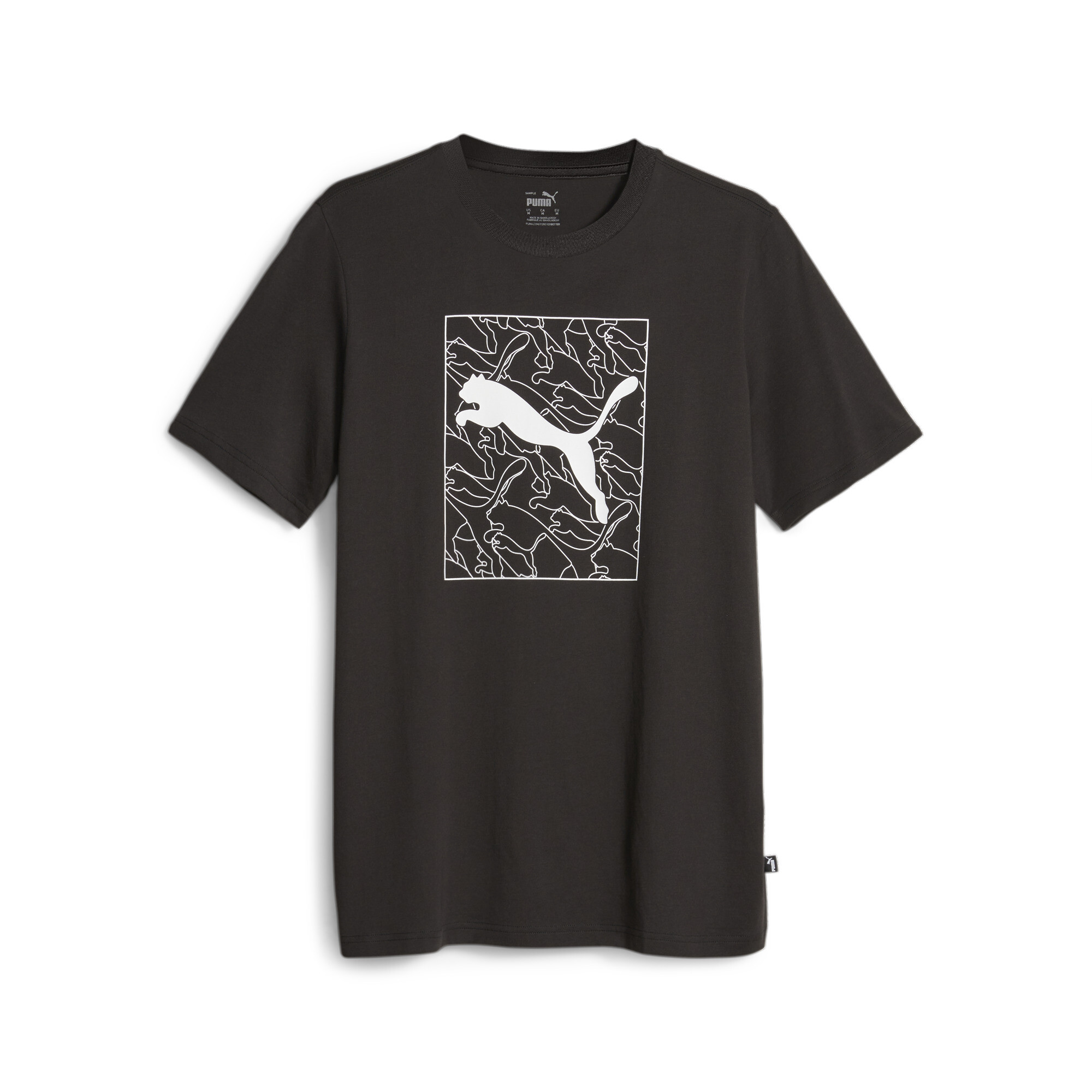 PUMA GRAPHICS Logo Print Short Sleeve Crew Neck Basic T-Shirt Tee Top ...