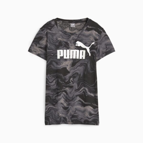 ESS+ MARBLEIZED Women's Tee, PUMA Black, large-ZAF