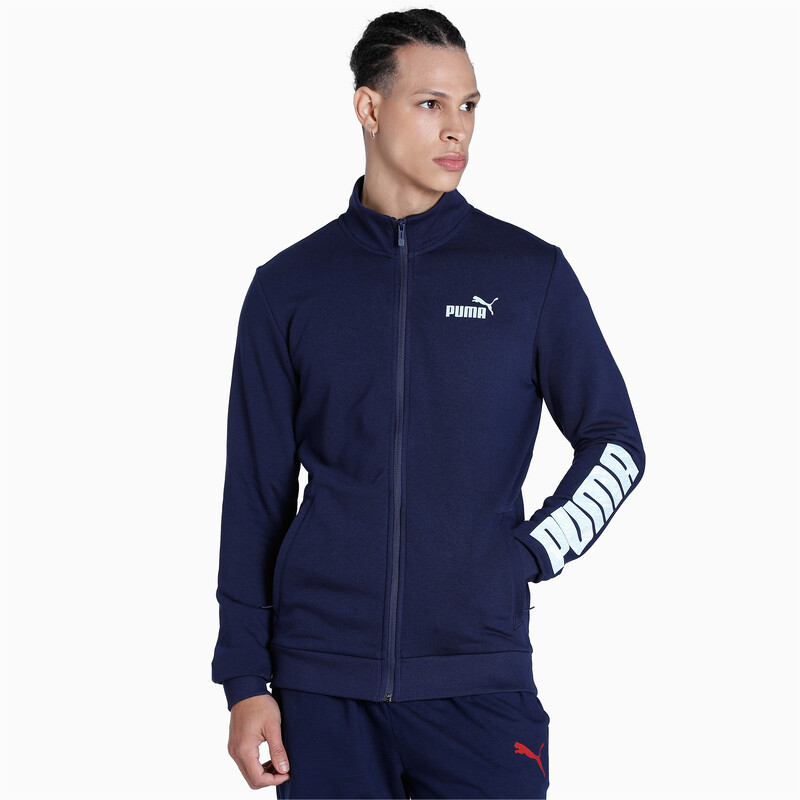 

Men's PUMA Knitted Gingham Logo Slim Fit Jacket