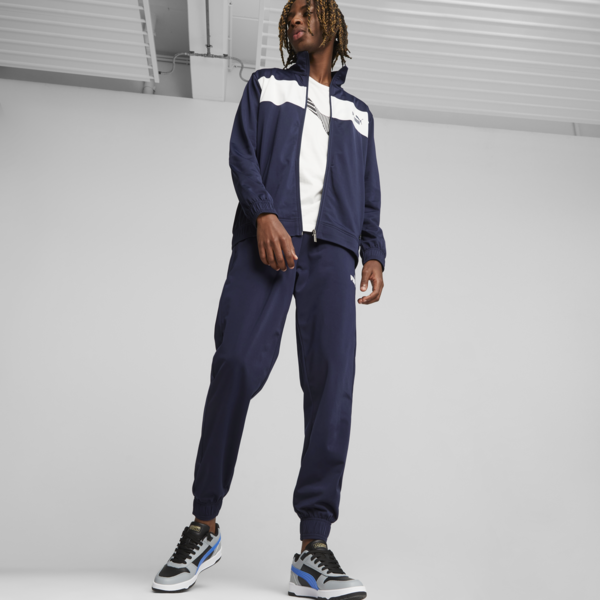 Men's Poly Tracksuit, PUMA Navy, large-MEX