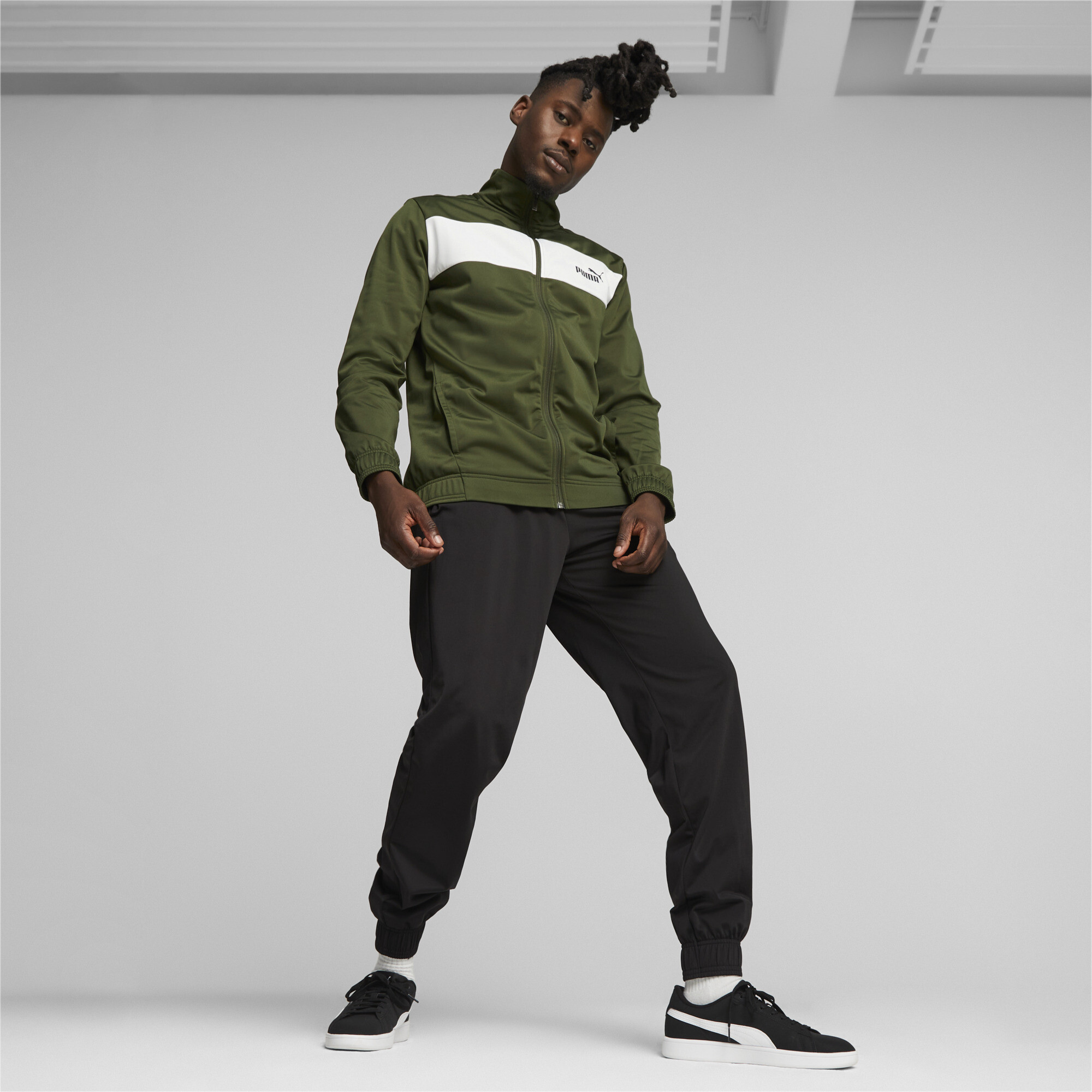 Men's Puma Men's Poly Tracksuit, Green, Size S, Clothing